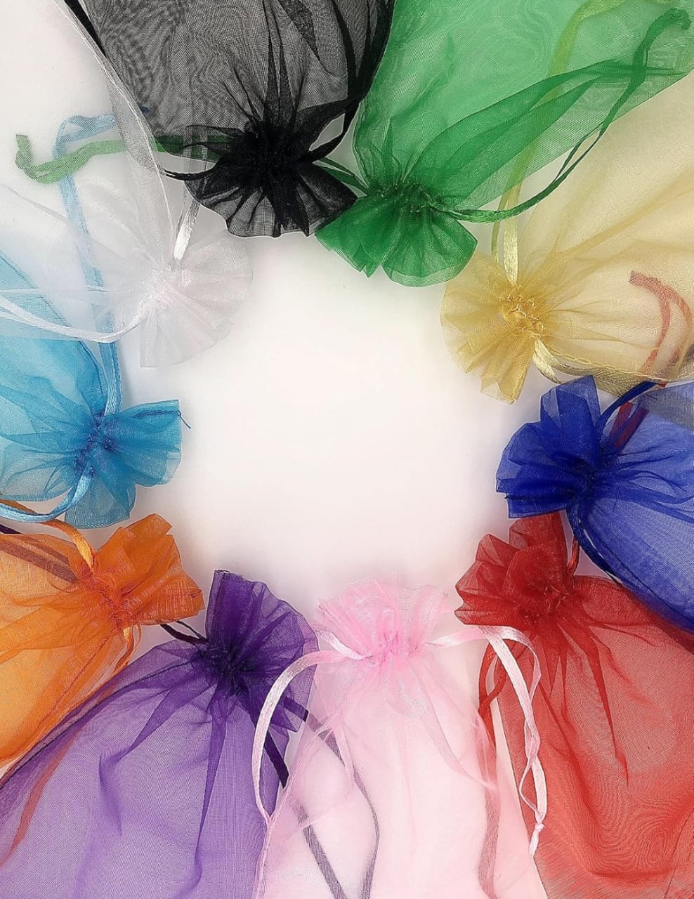 5x7 inches Sheer Organza Bags, Mesh Drawstring Gift Bags