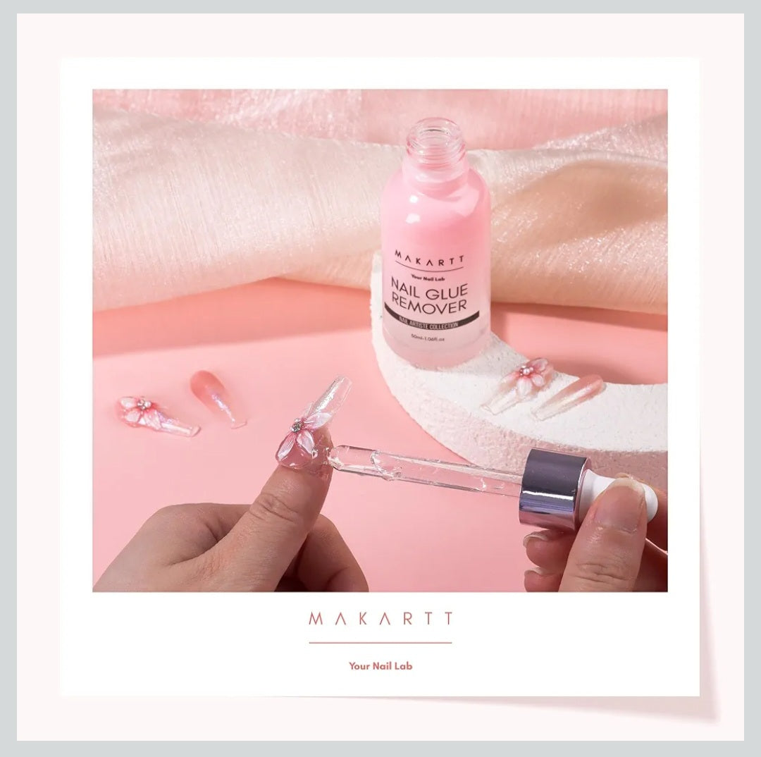 Makartt Gentle Press-On Nail Glue Remover: 50ML Acetone-Free with Vitamin E