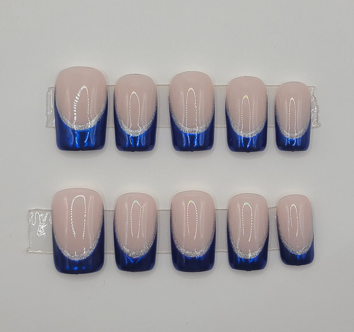 Sapphire Gleam (10 pieces, Short Square Press on Nail)