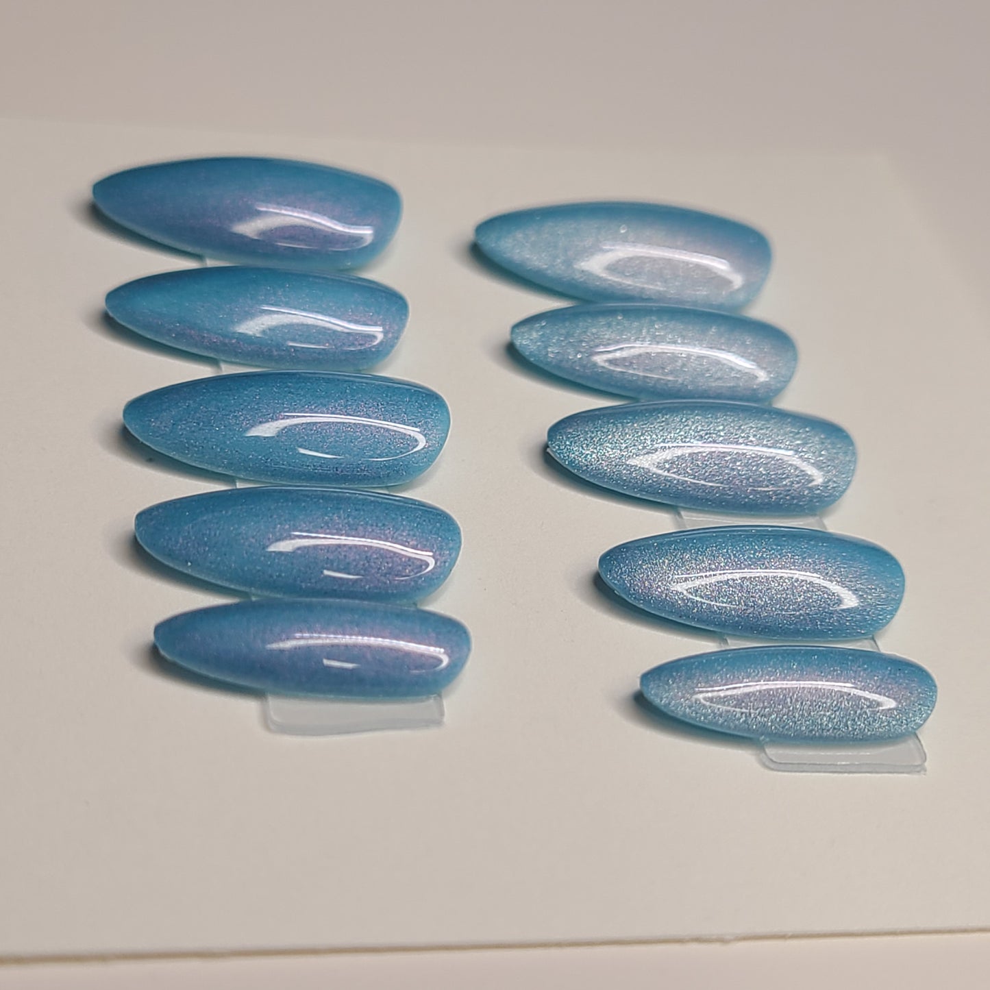 Arctic Glimmer Medium Almond Press-On Nails
