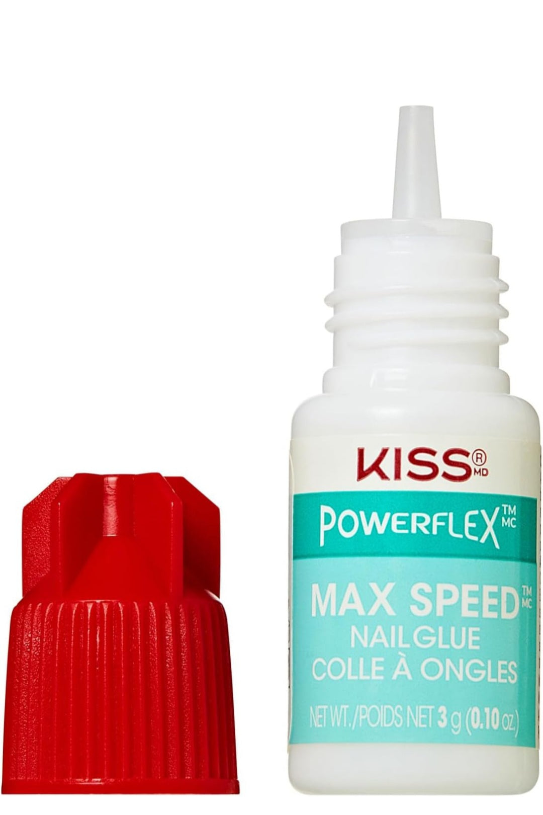 KISS PowerFlex Maximum Speed Nail Glue- Fast Drying Adhesive for Glue On Nails