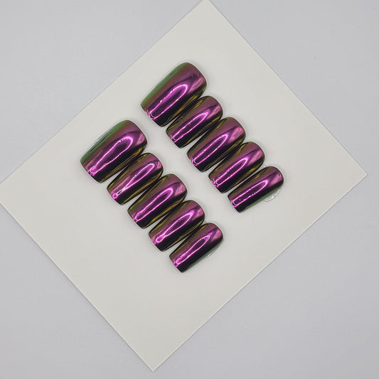 Aurora Veil Medium Square Press-On Nails