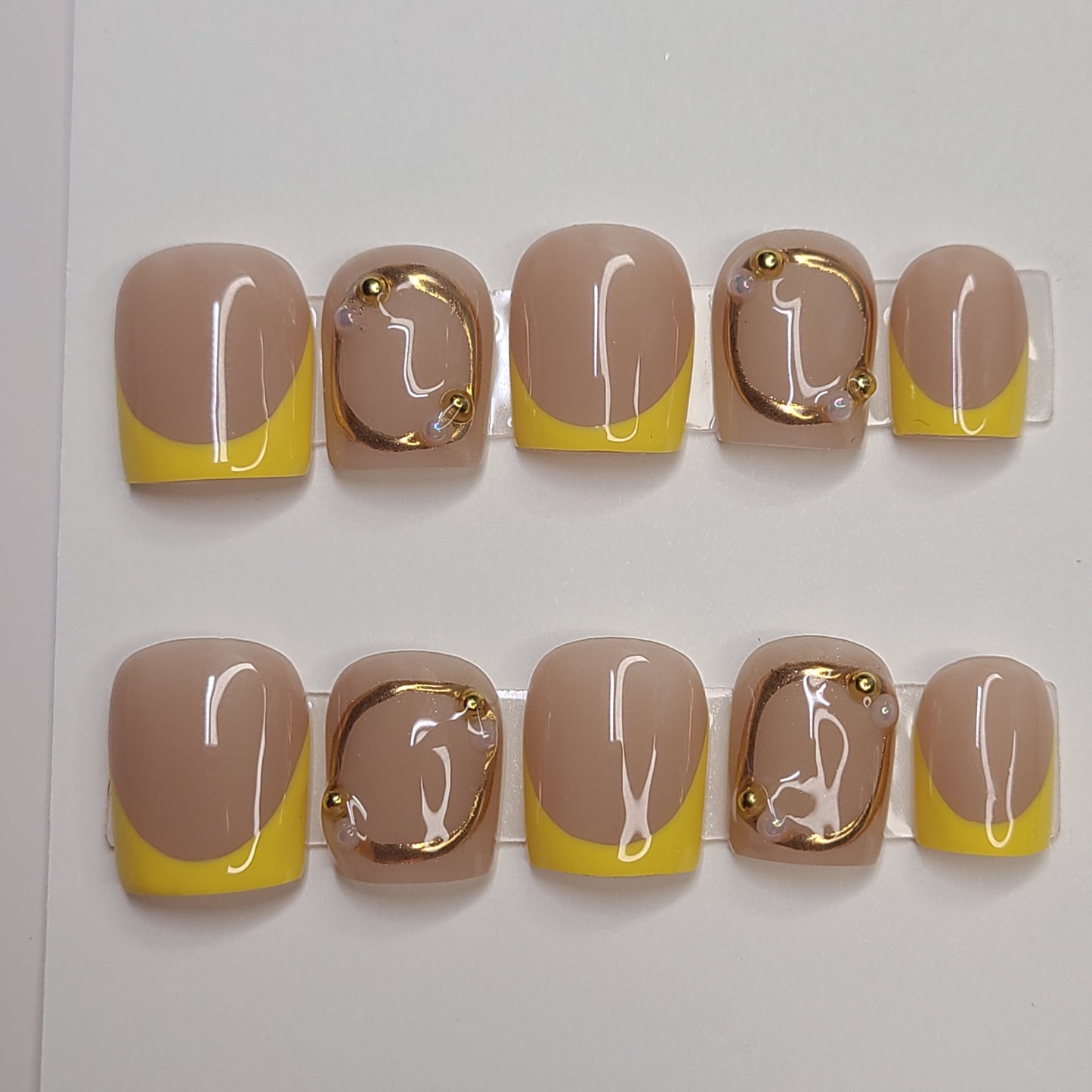 Golden Hour Muse Extra Short Square Press-On Nails