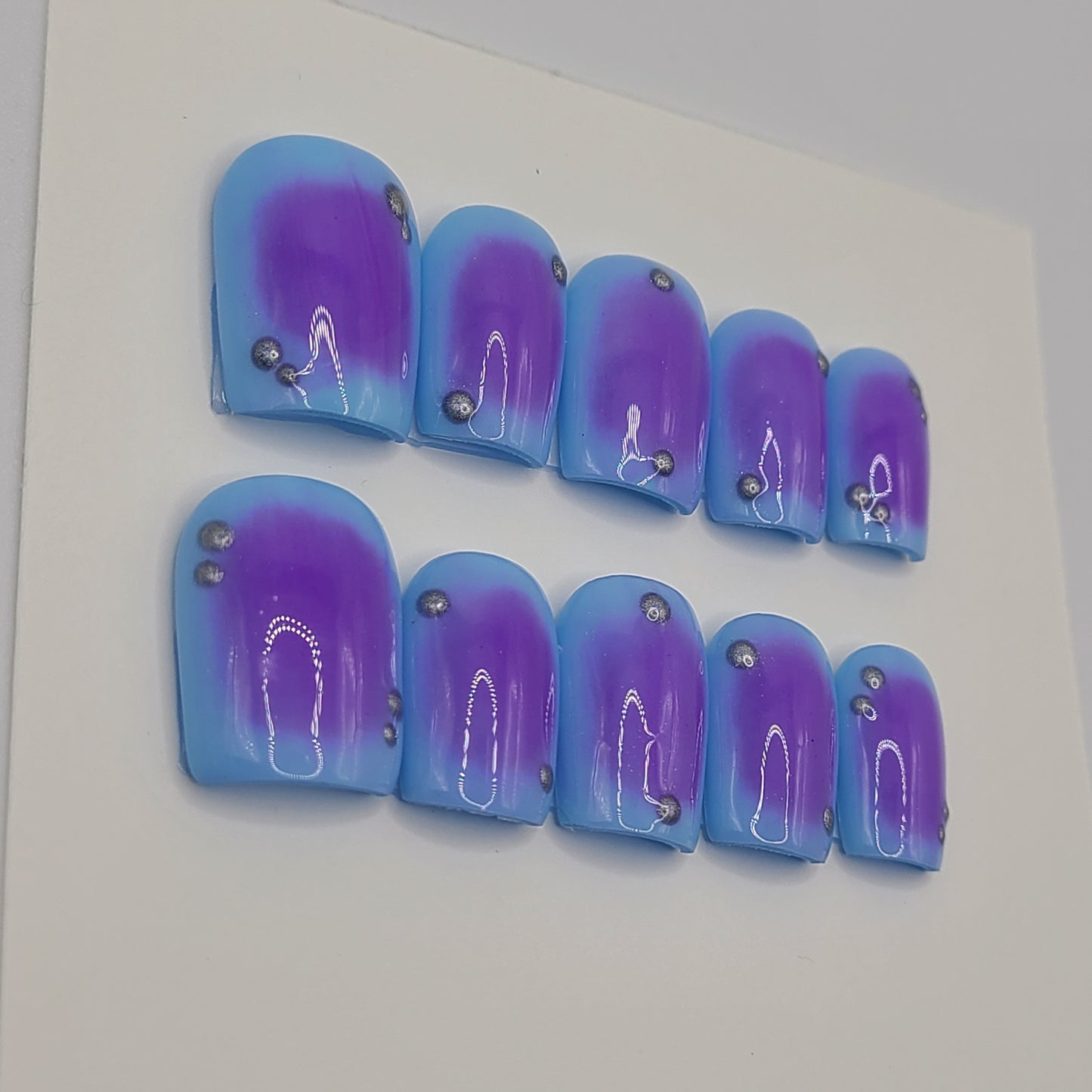 Cosmic Domino Short Square Press-On Nails