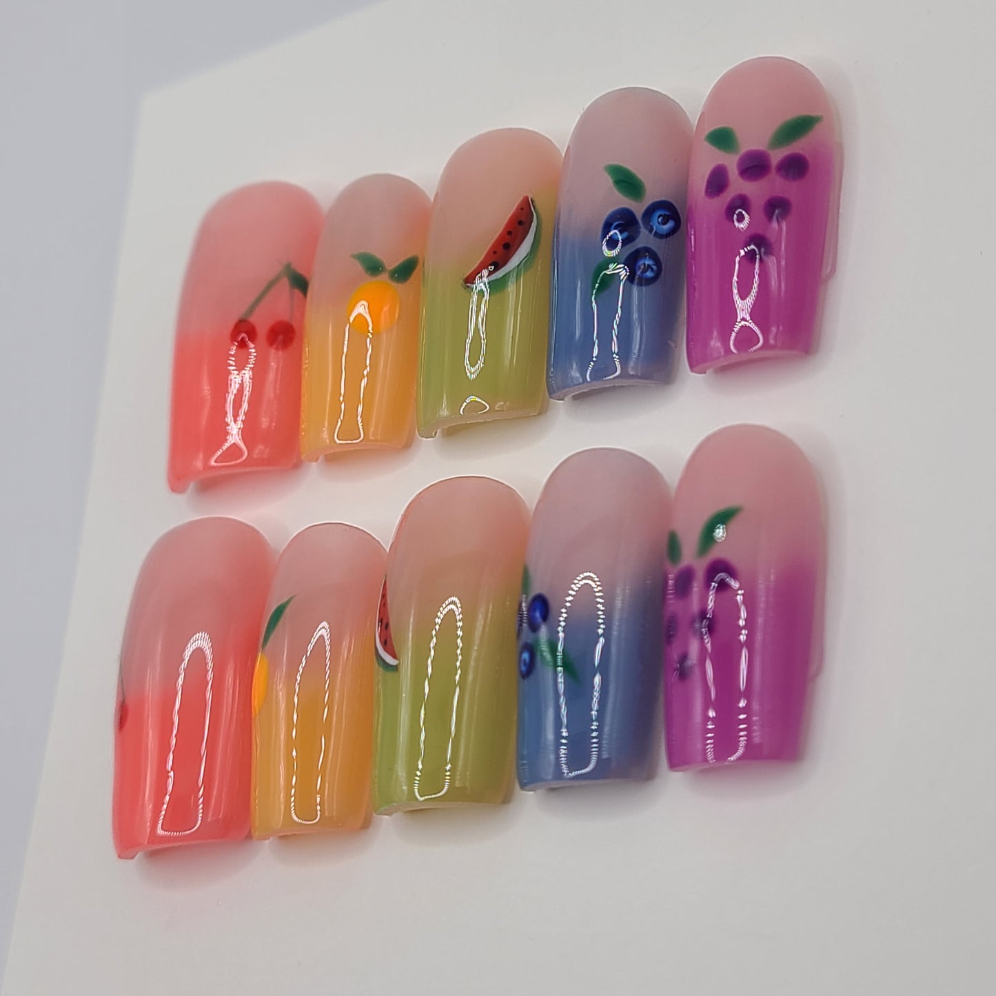 Fruit Festival Medium Square Press-On Nails
