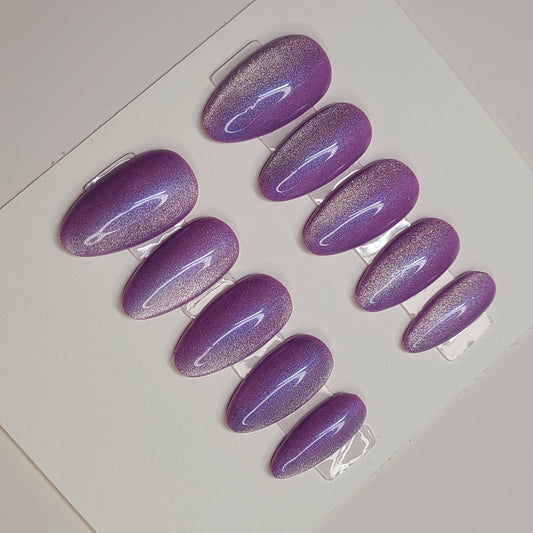 Lavender Aura Medium Almond Press-On Nails