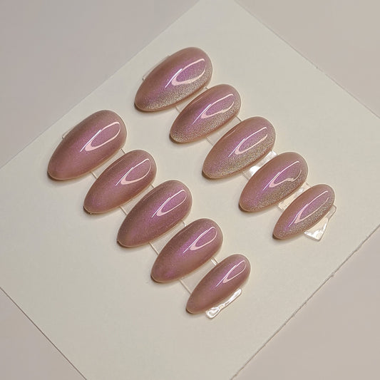 Barely Blushing Medium Almond Press-On Nails