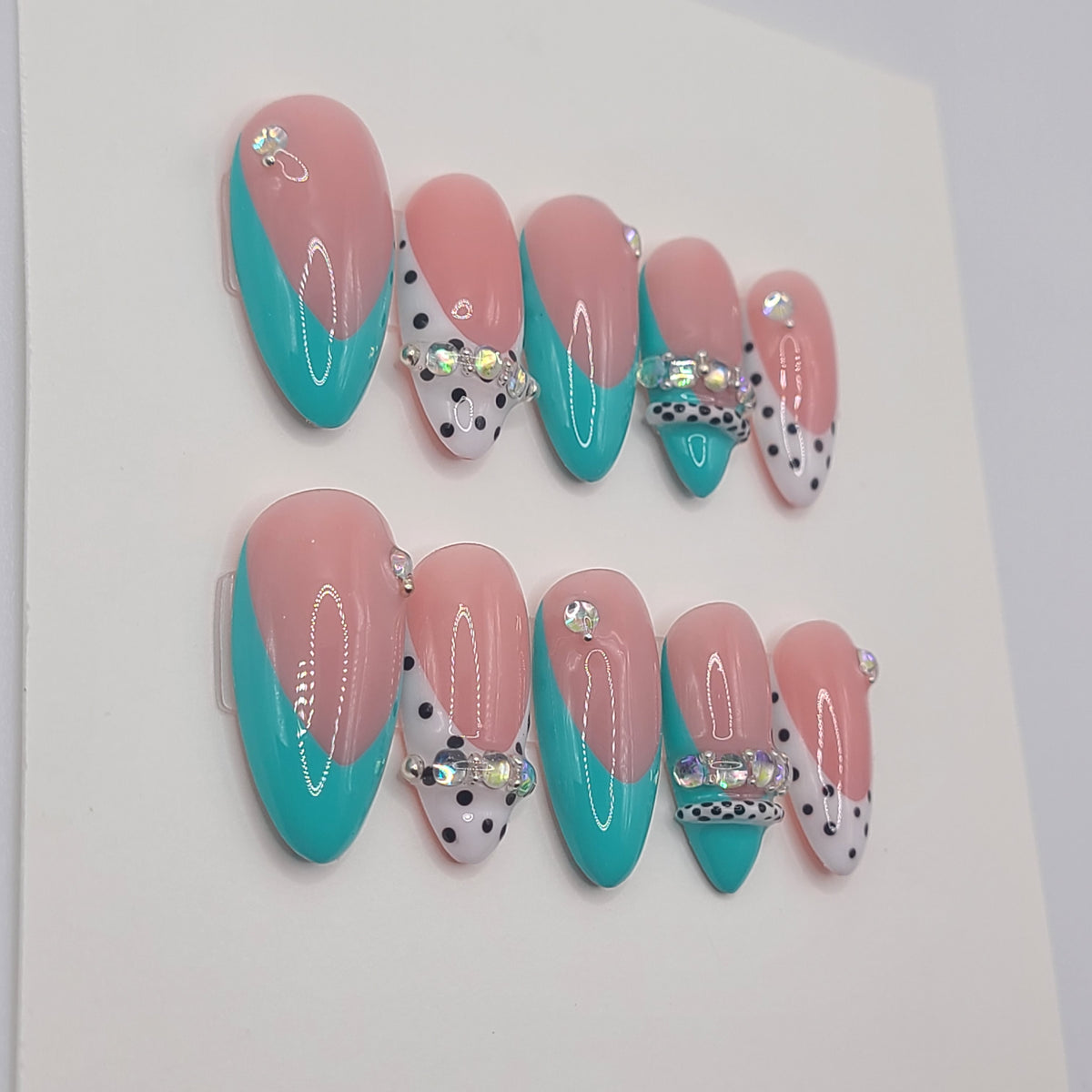 Turquoise Talisman Medium Almond Press-On Nails