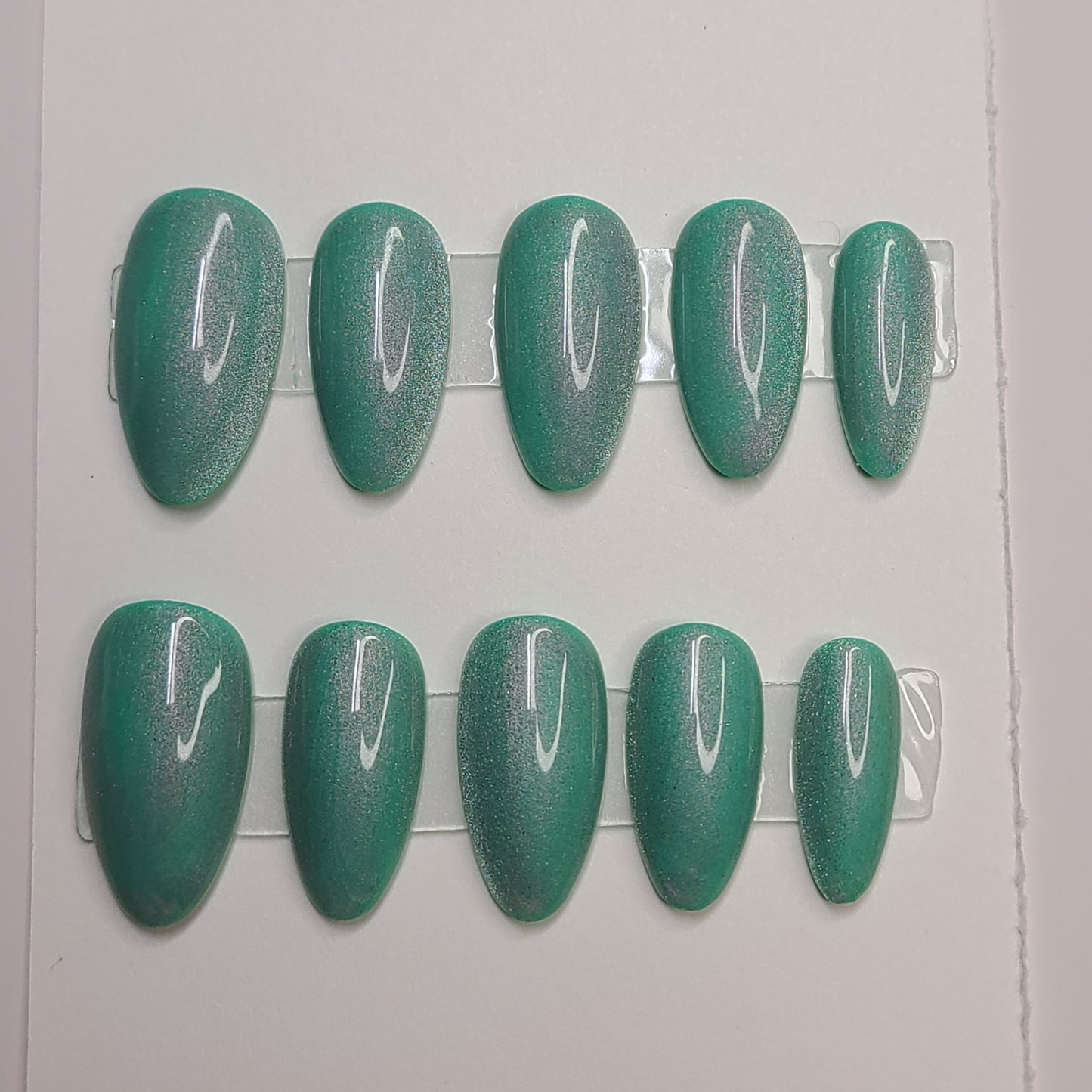 Matcha Mirage Medium Almond Press-On Nails