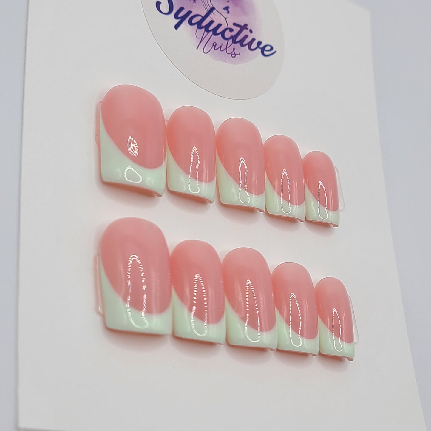 Mint Whisper Short Square Press-On Nails
