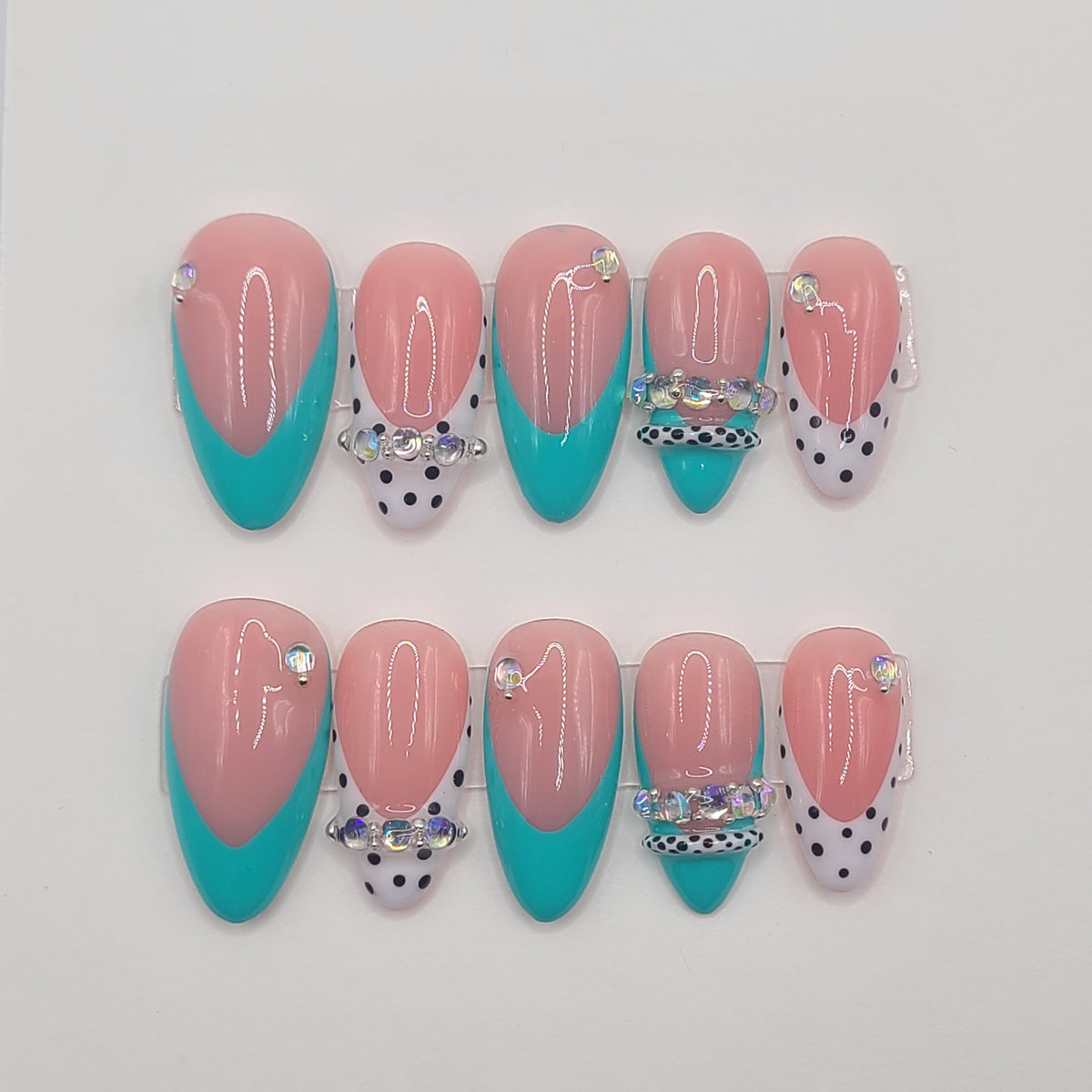 Turquoise Talisman Medium Almond Press-On Nails