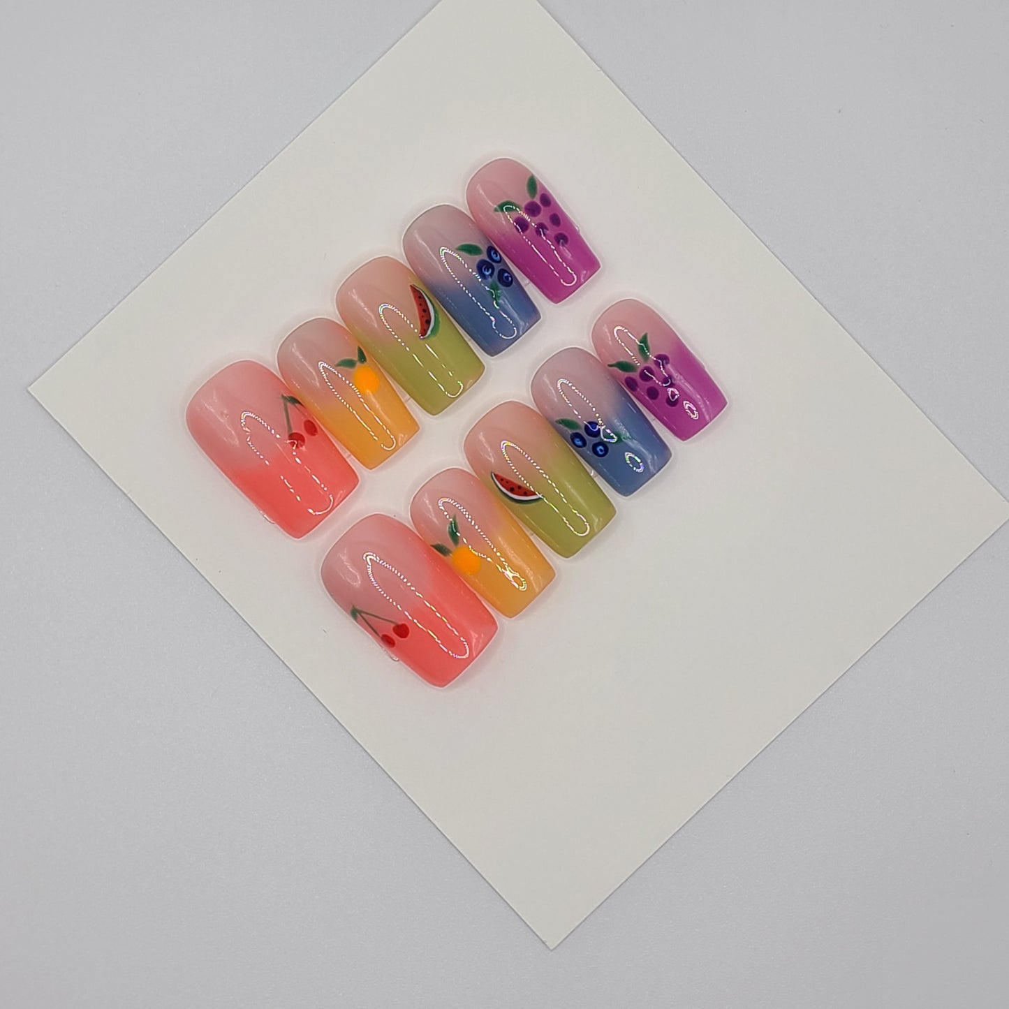 Fruit Festival Medium Square Press-On Nails