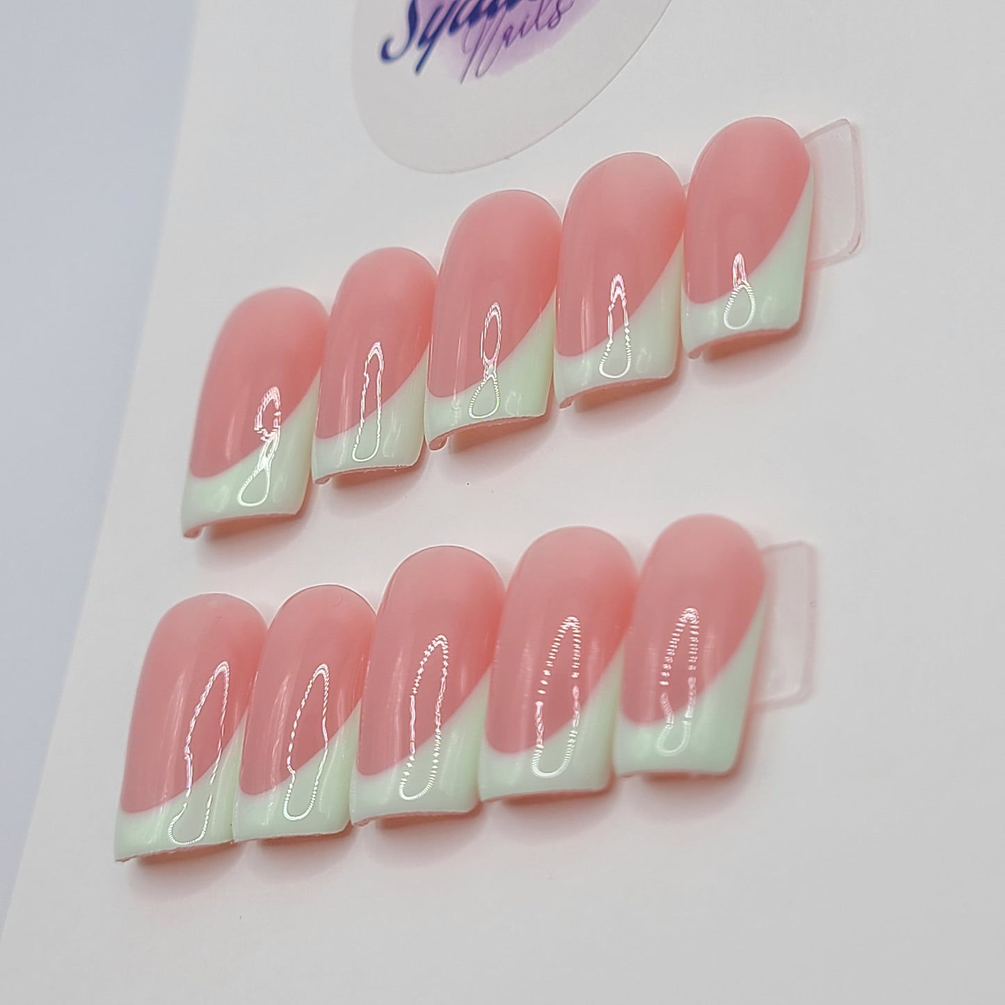 Mint Whisper Short Square Press-On Nails