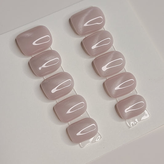 Moonlit Nude Extra Short Square Press-On Nails