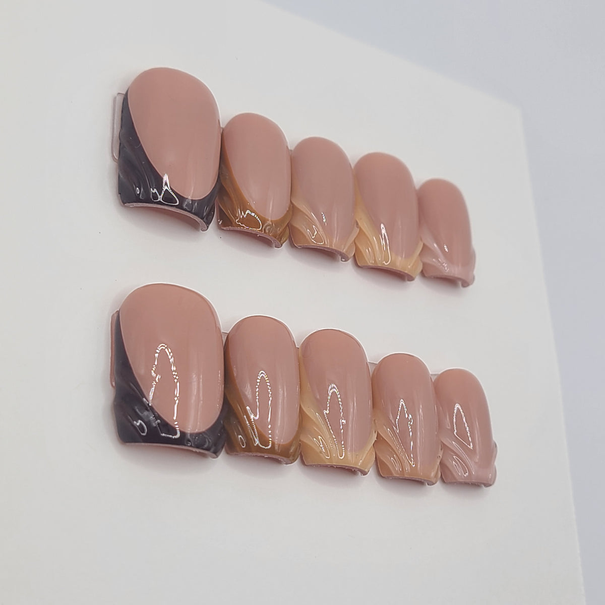 Mocha Mosaic Short Square Press-On Nails