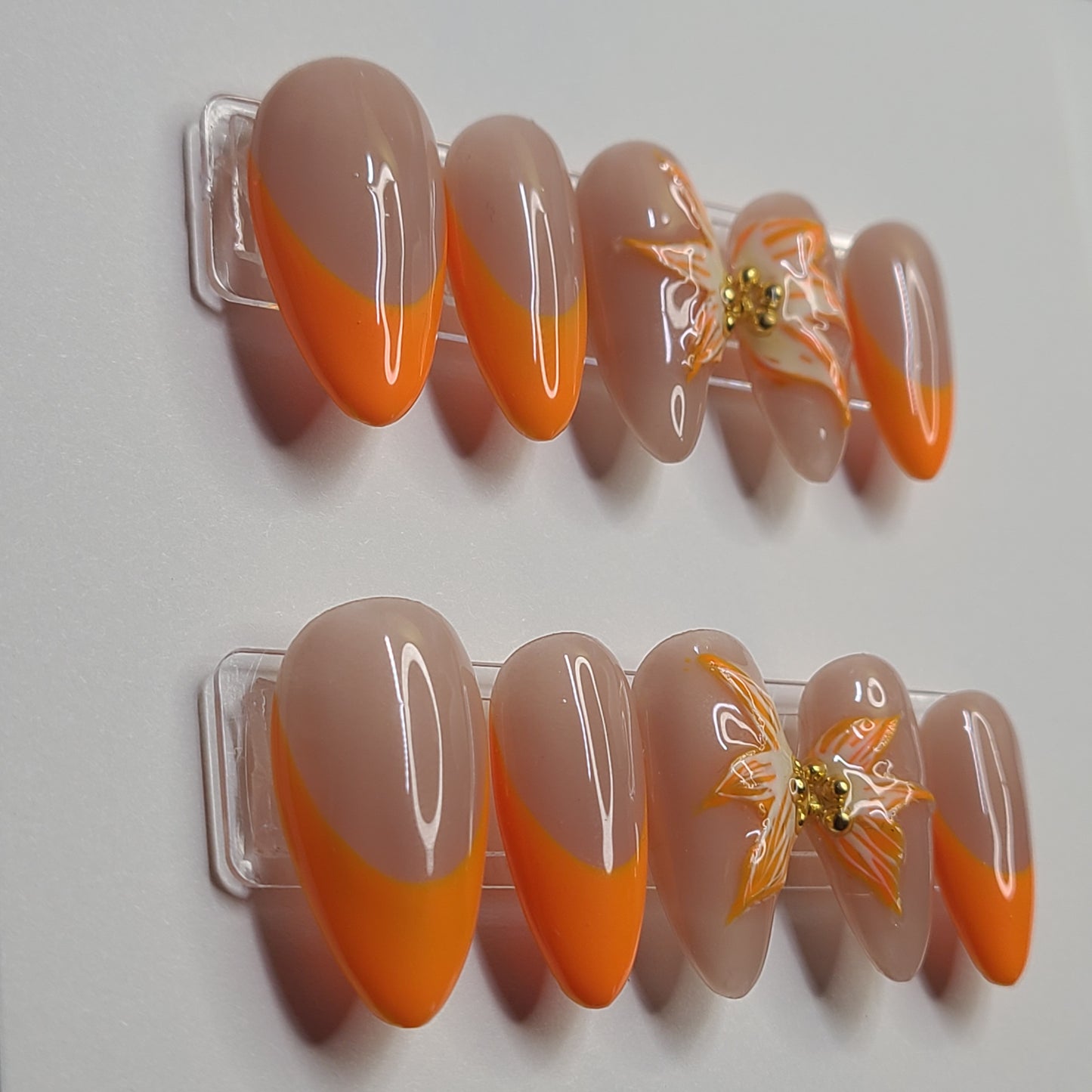 Sunset Bloom (10 Pieces, Medium Almond Press On Nails)