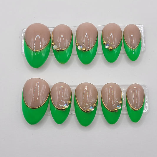 Lime Luxe (10 Pieces, Medium Almond Press On Nails)