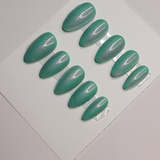 Matcha Mirage Medium Almond Press-On Nails