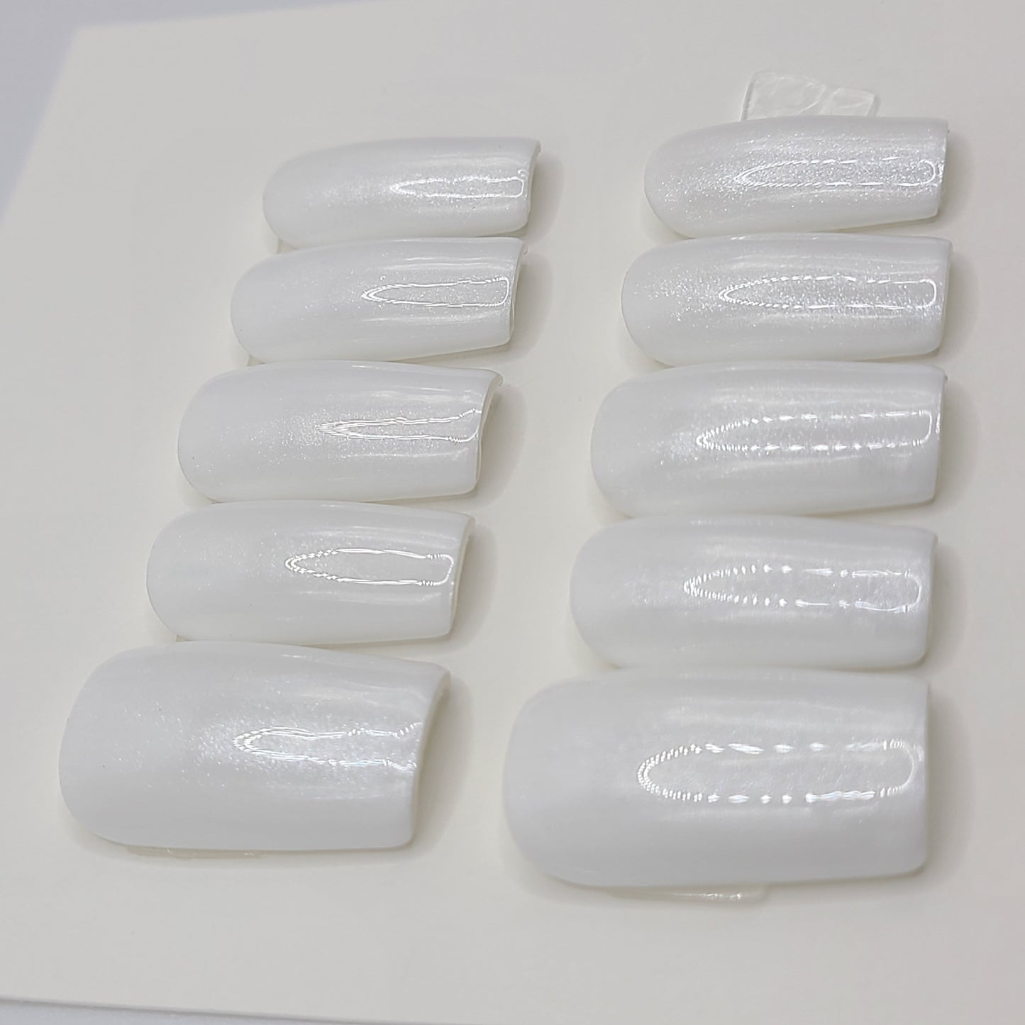 Glazed Whisper Medium Square Press-On Nails