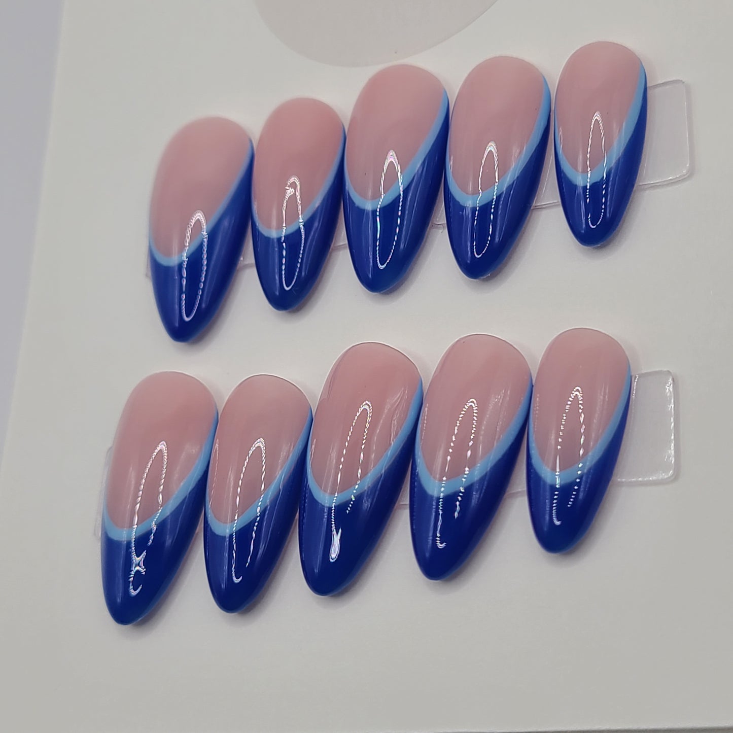 Sapphire Edge Medium Almond  Press-On Nails