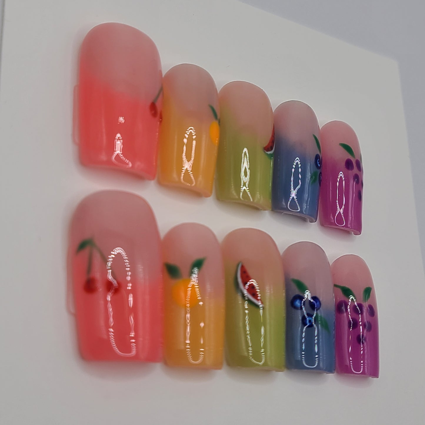 Fruit Festival Medium Square Press-On Nails