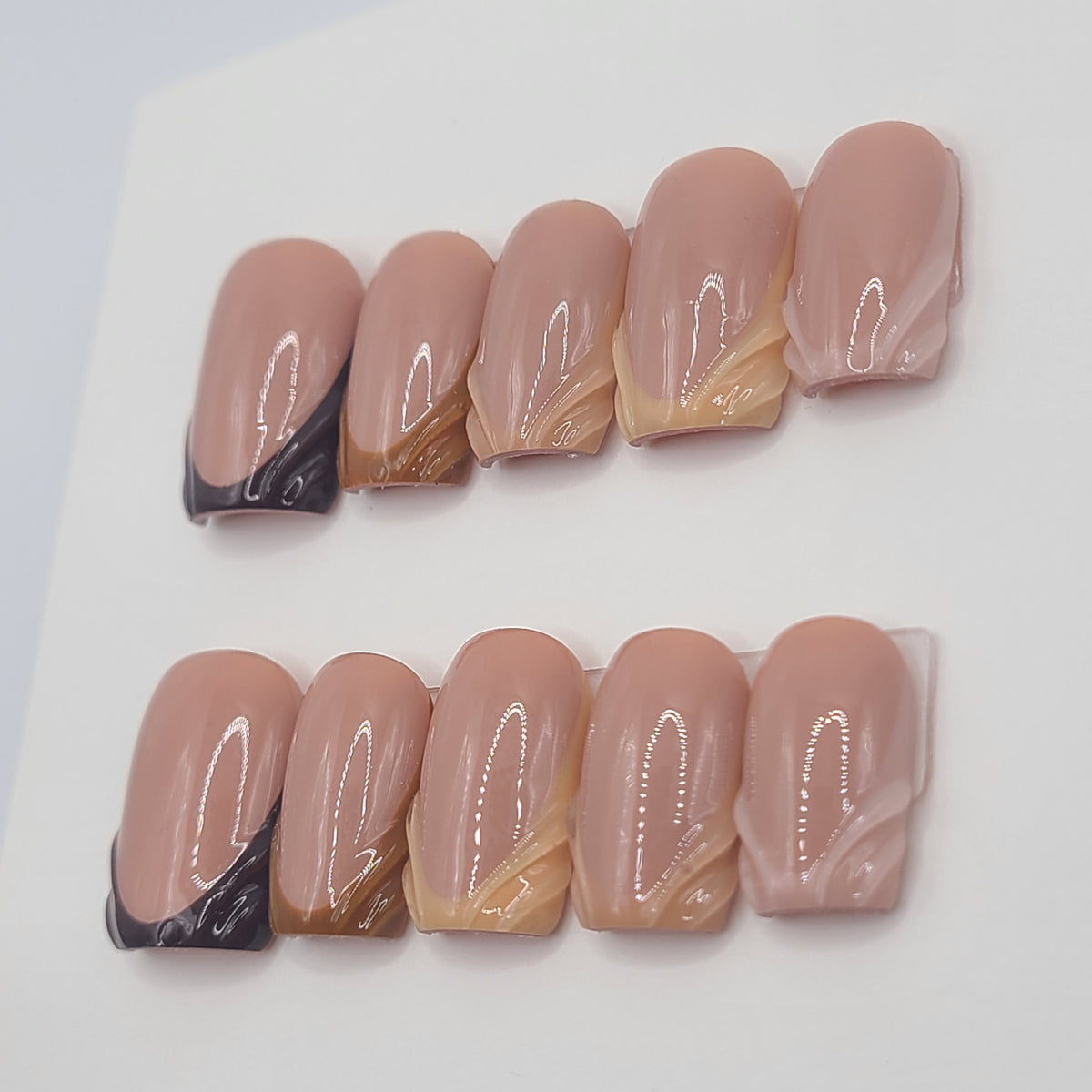 Mocha Mosaic Short Square Press-On Nails