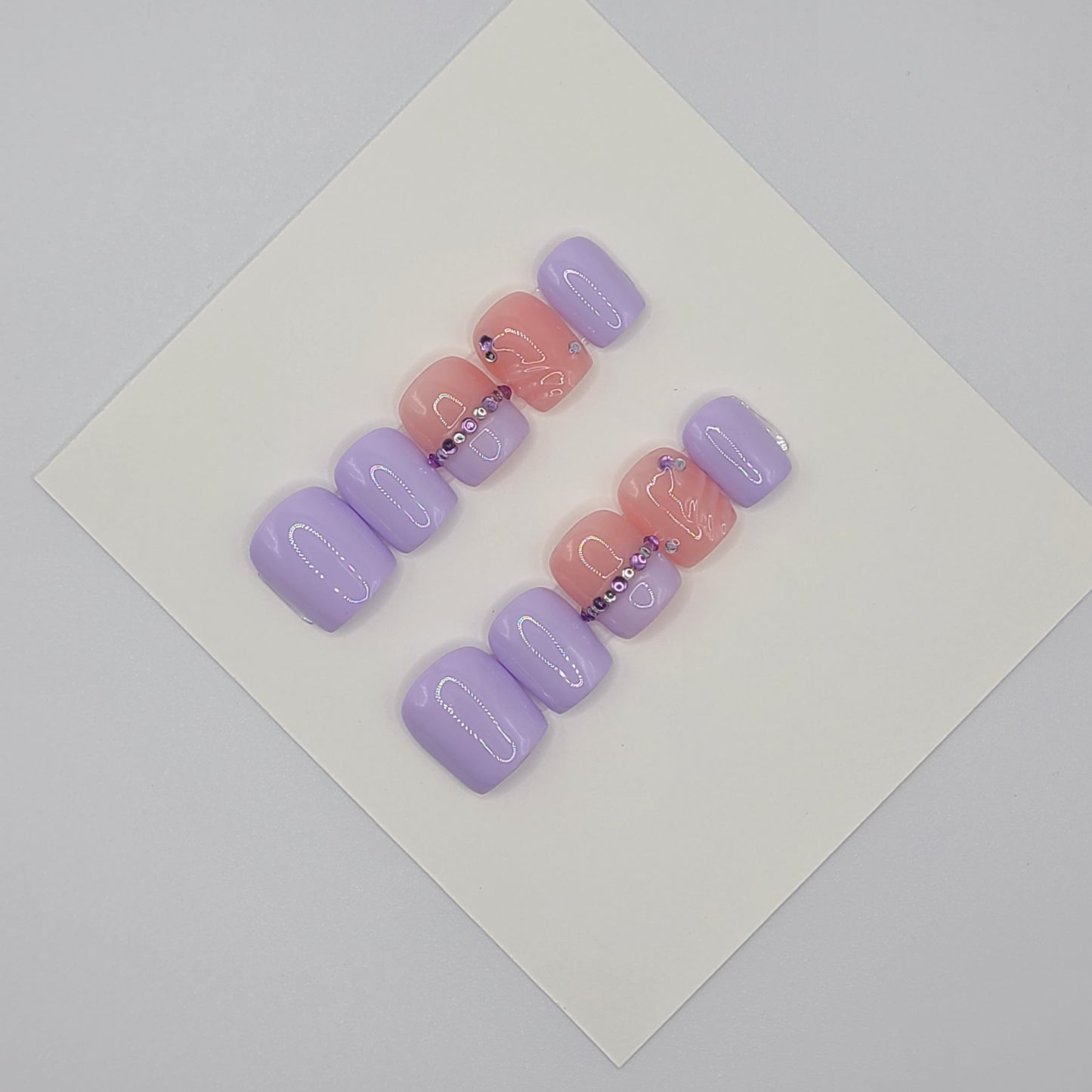Violet Radiance Extra Short Square Press-On Nails
