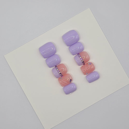 Violet Radiance Extra Short Square Press-On Nails