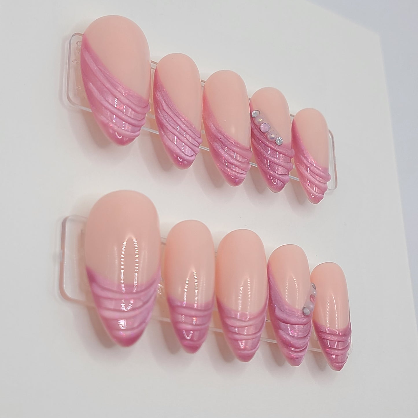Blush Illusion (10 Pieces, Medium Almond Press On Nails)