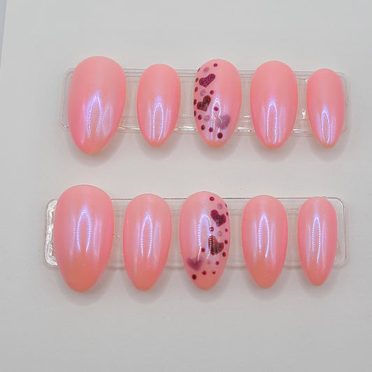 Cupid Chrome (10 Pieces, Medium Almond Press On Nails)