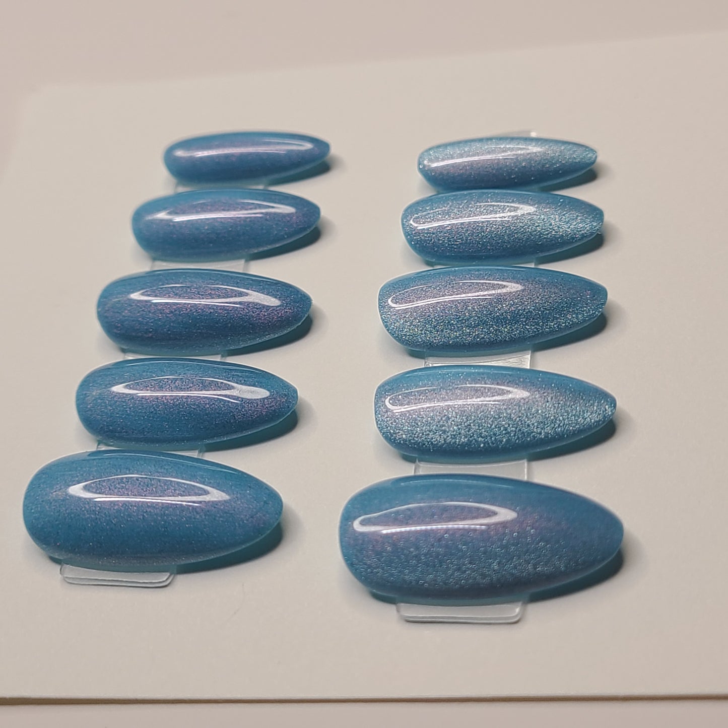 Arctic Glimmer Medium Almond Press-On Nails