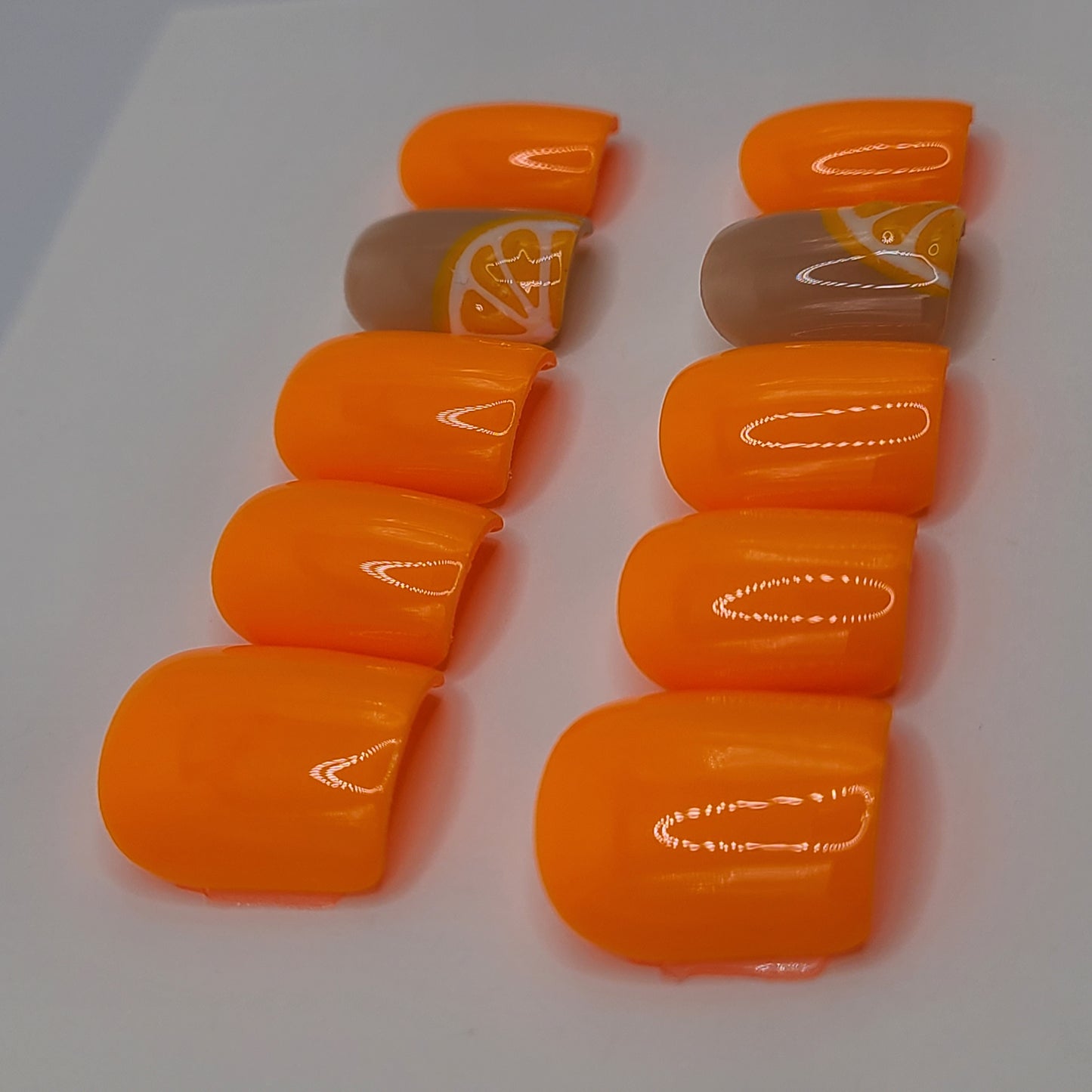 Citrus Glow Extra Short Square Press-On Nails