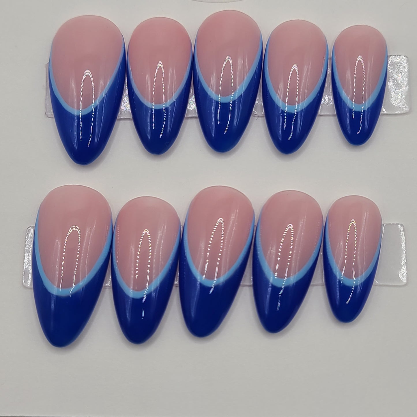 Sapphire Edge Medium Almond  Press-On Nails
