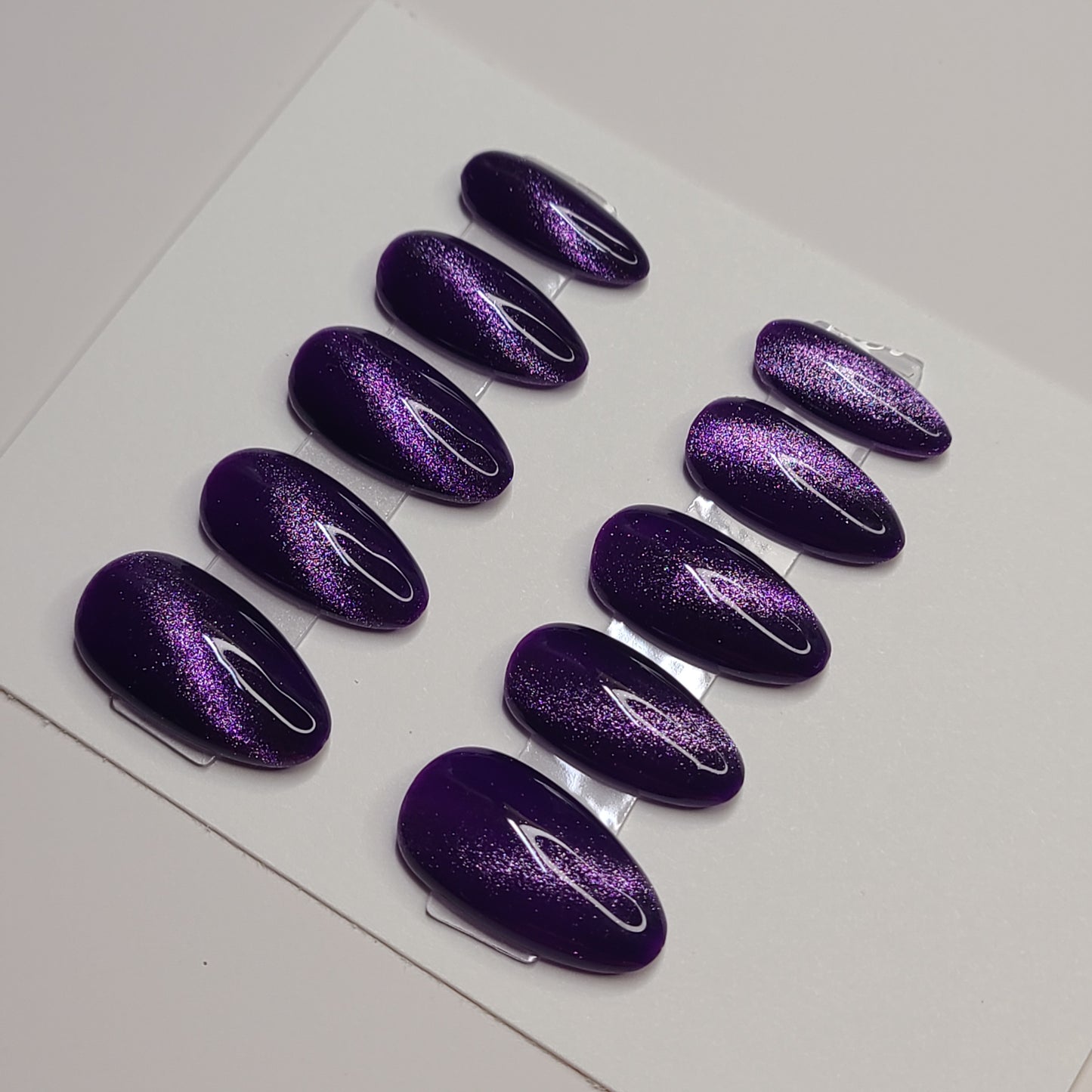 Midnight Amethyst Medium Almond Press-On Nails