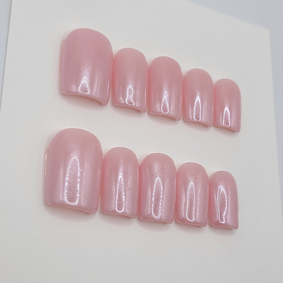 Pearl Glaze Short Square Press-On Nails