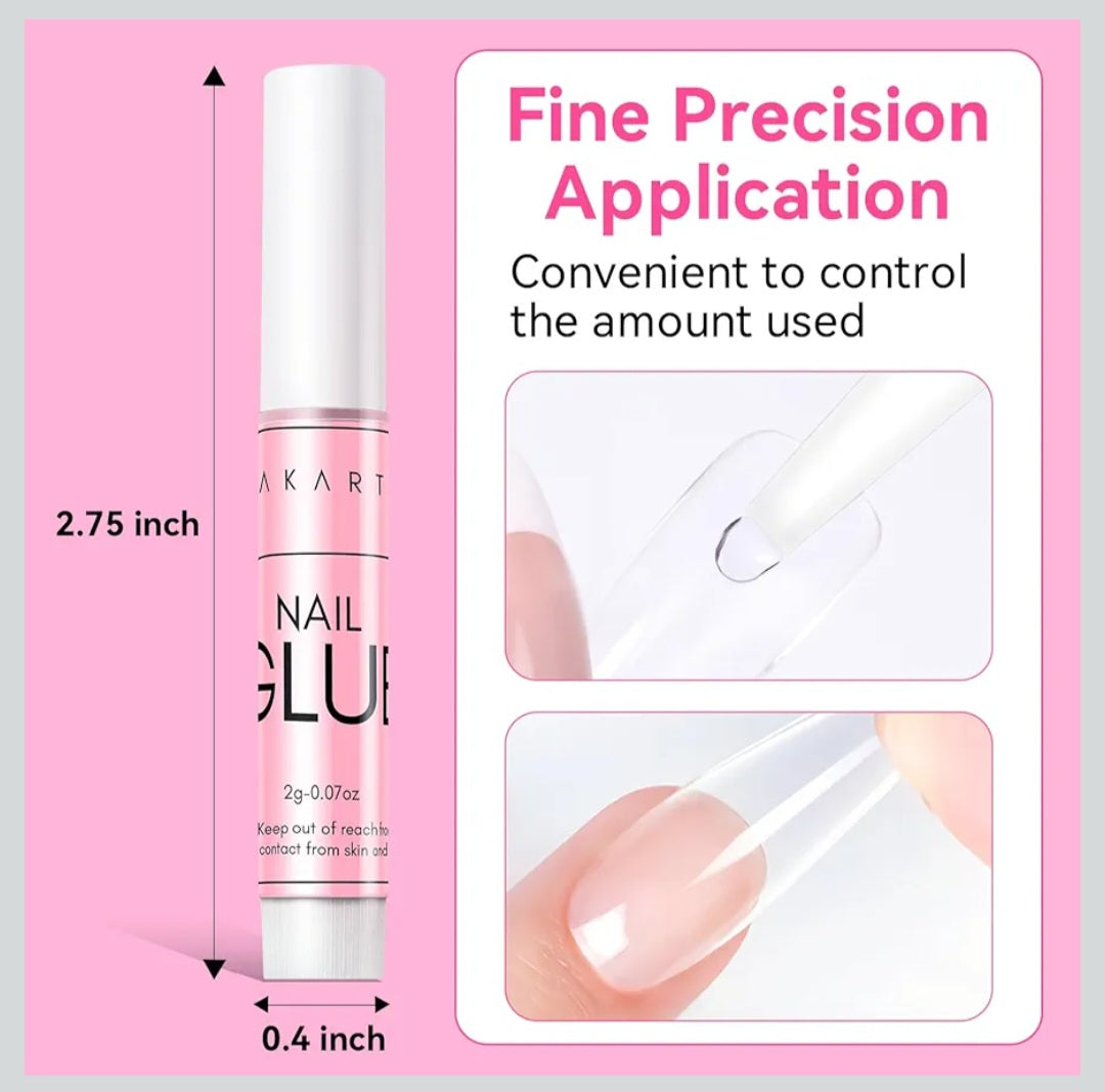 Makartt Super Strong Nail Glue for Press On Nails- Fast Air Dry Adhesive for Acrylic Nail Tips, Long-lasting Glue for Fake Nails,Dries Clear, No Nail Lamp Needed