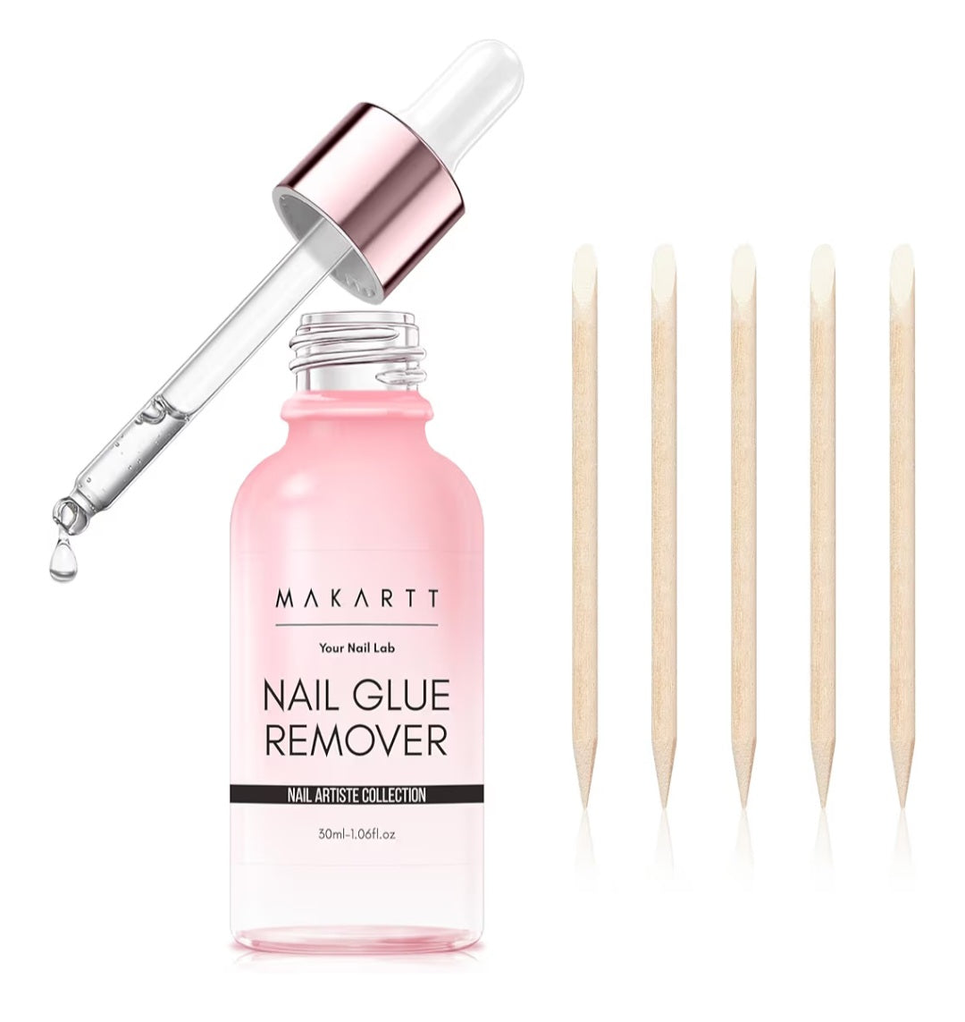 Makartt Gentle Press-On Nail Glue Remover: 50ML Acetone-Free with Vitamin E