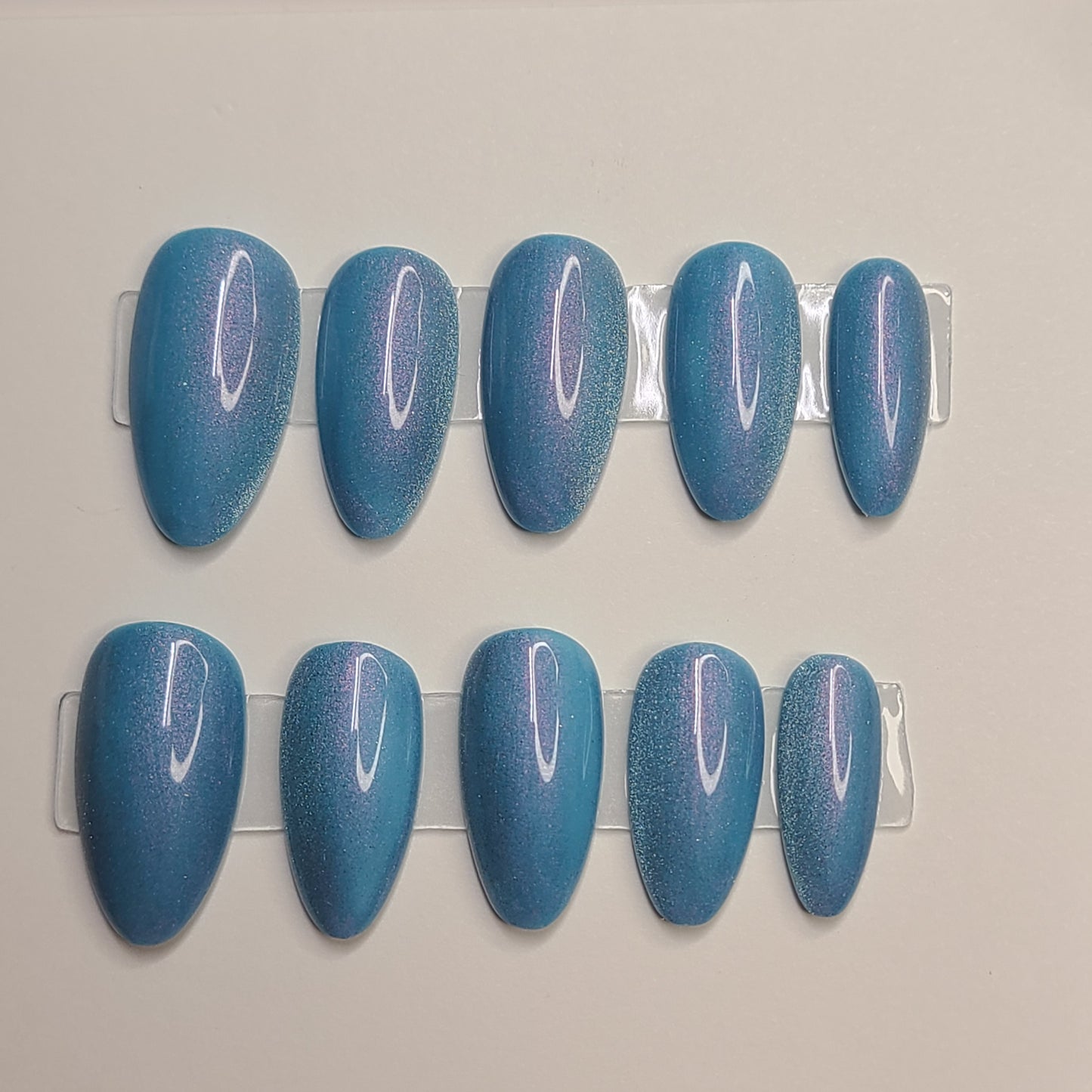 Arctic Glimmer Medium Almond Press-On Nails