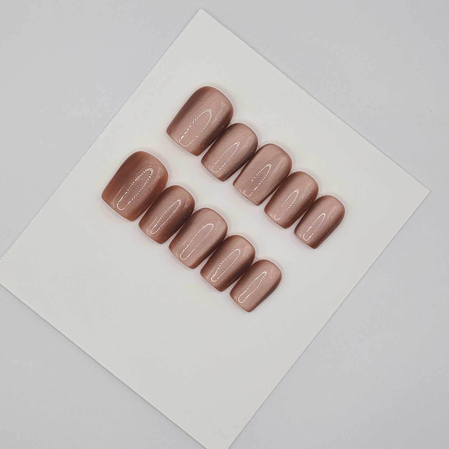 Mocha Mirage Short Square Pres-On Nails