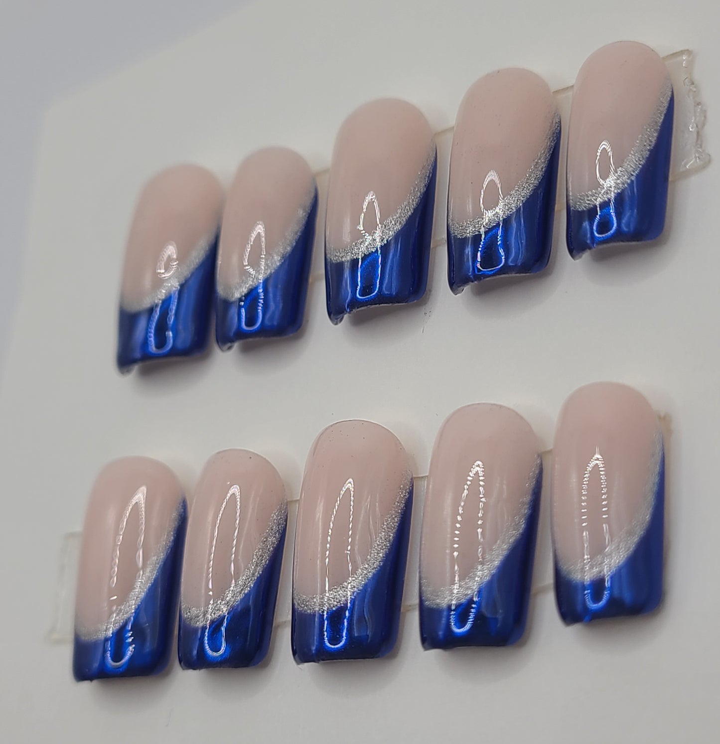 Sapphire Gleam (10 pieces, Short Square Press on Nail)