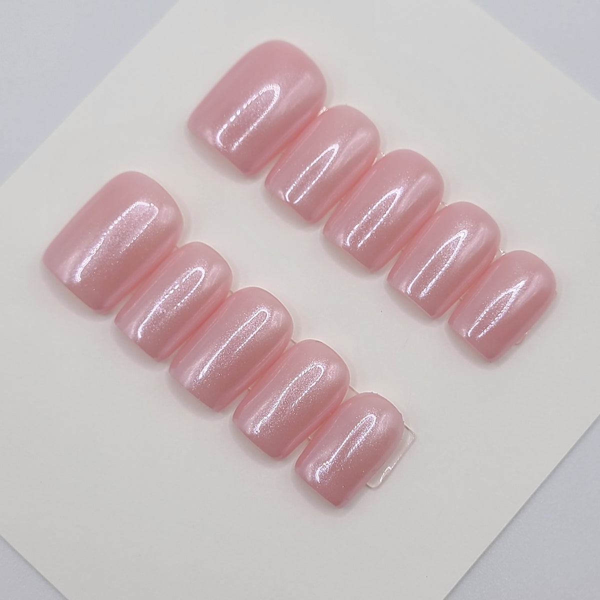 Pearl Glaze Short Square Press-On Nails