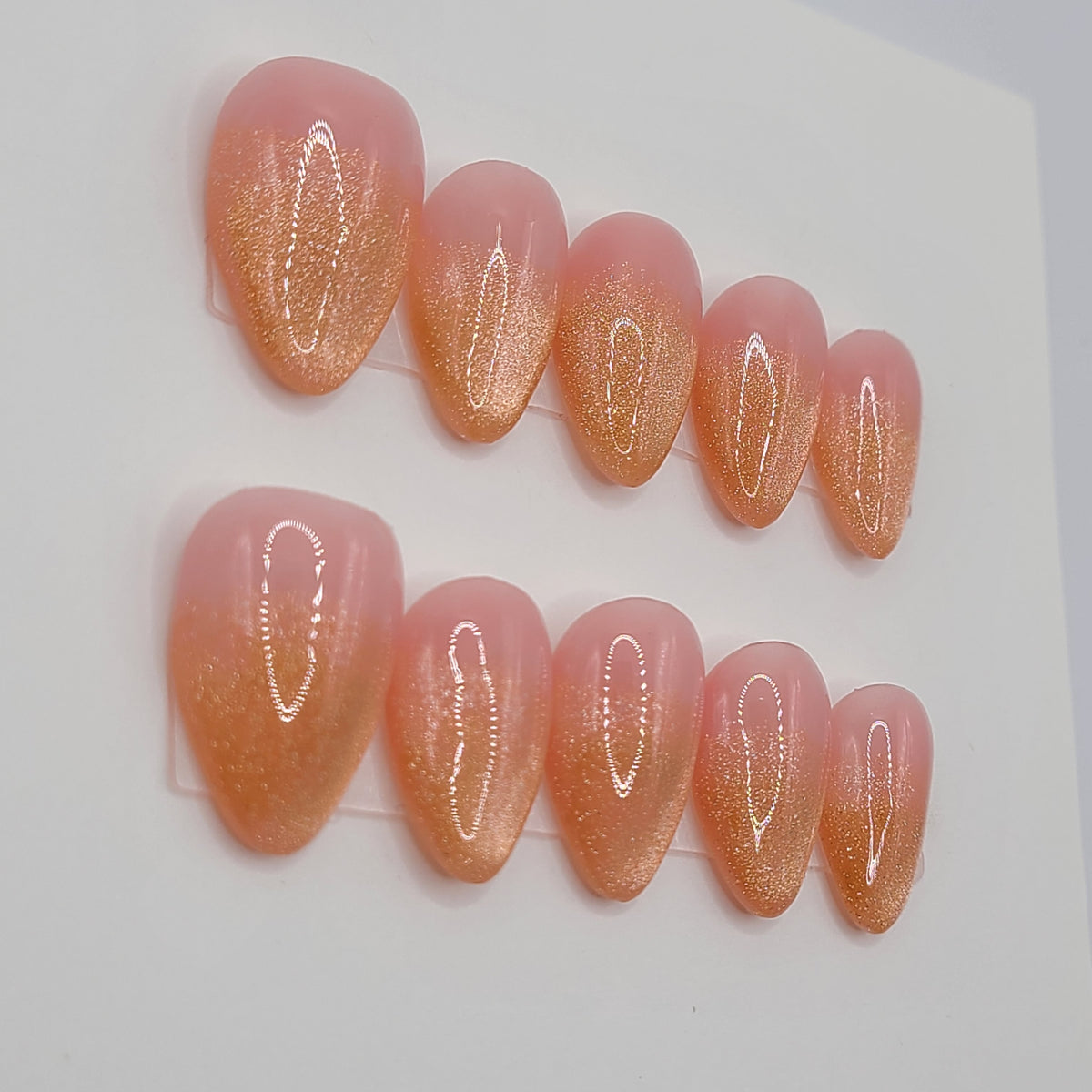 Citrus Veil, Short Almond Press-On Nails