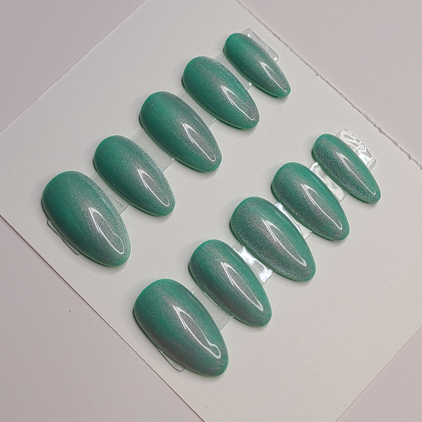 Matcha Mirage Medium Almond Press-On Nails