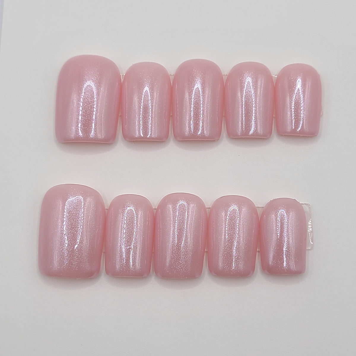 Pearl Glaze Short Square Press-On Nails