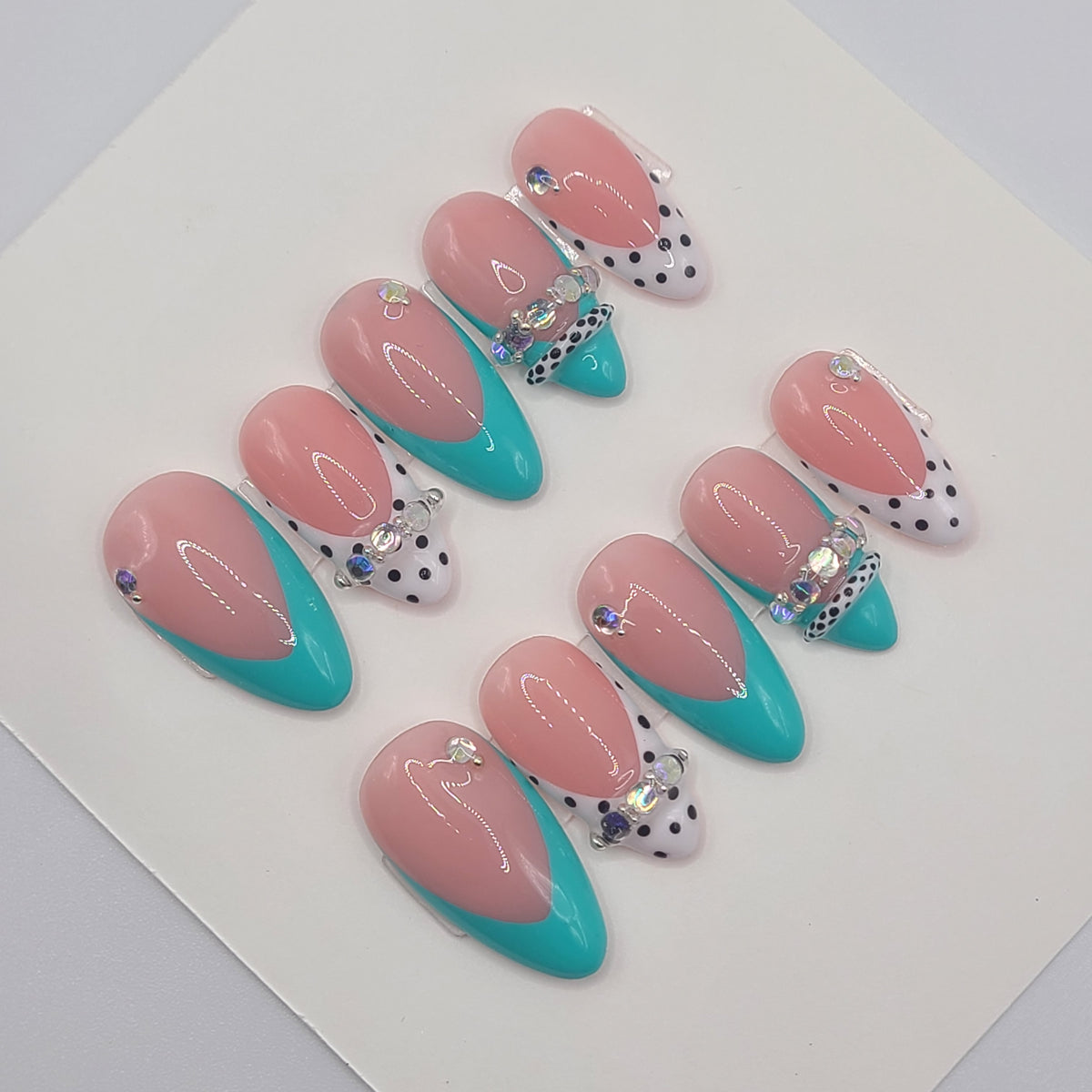 Turquoise Talisman Medium Almond Press-On Nails