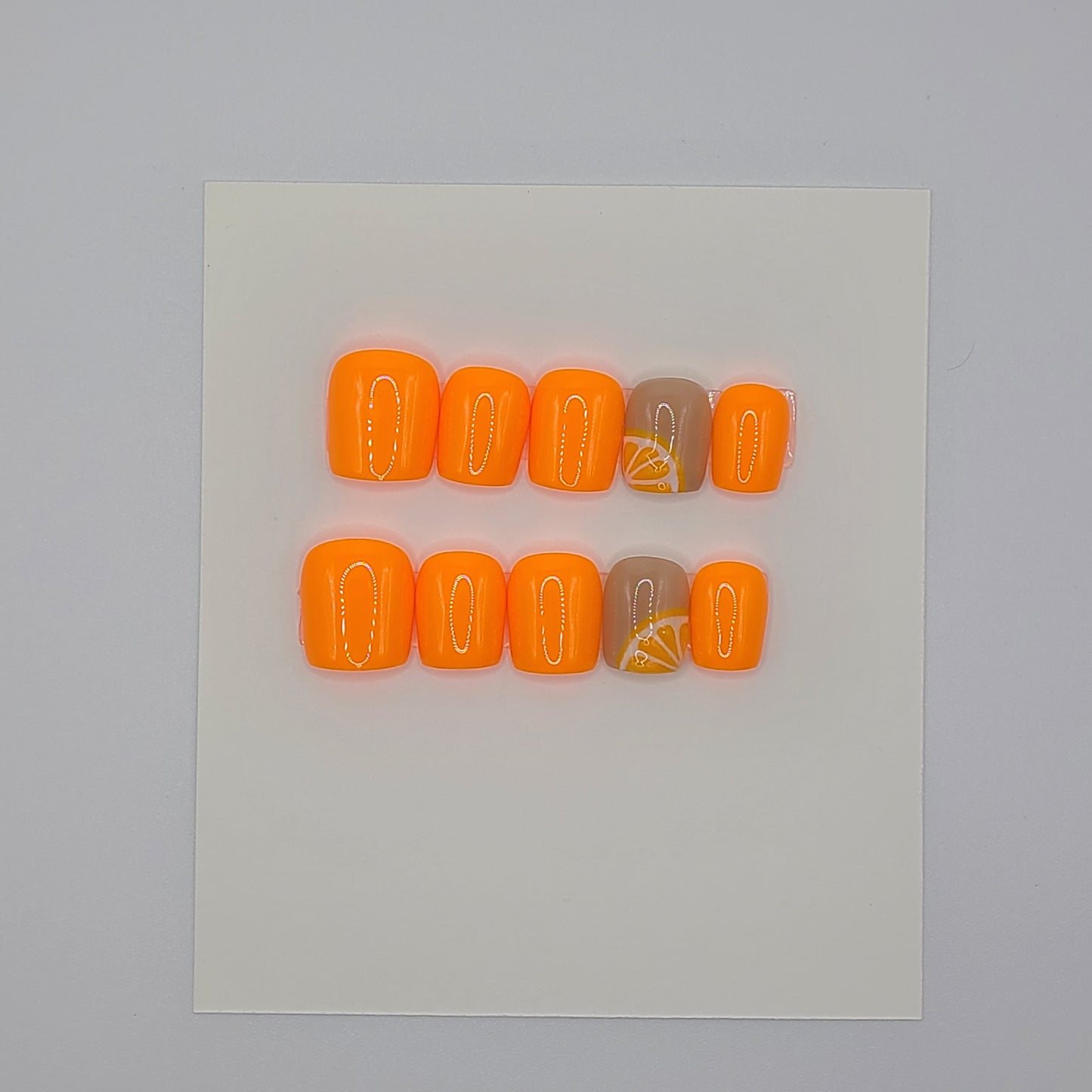 Citrus Glow Extra Short Square Press-On Nails