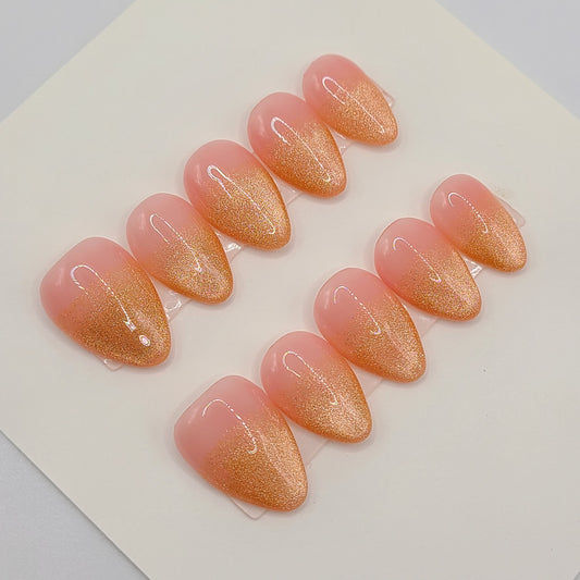 Citrus Veil, Short Almond Press-On Nails