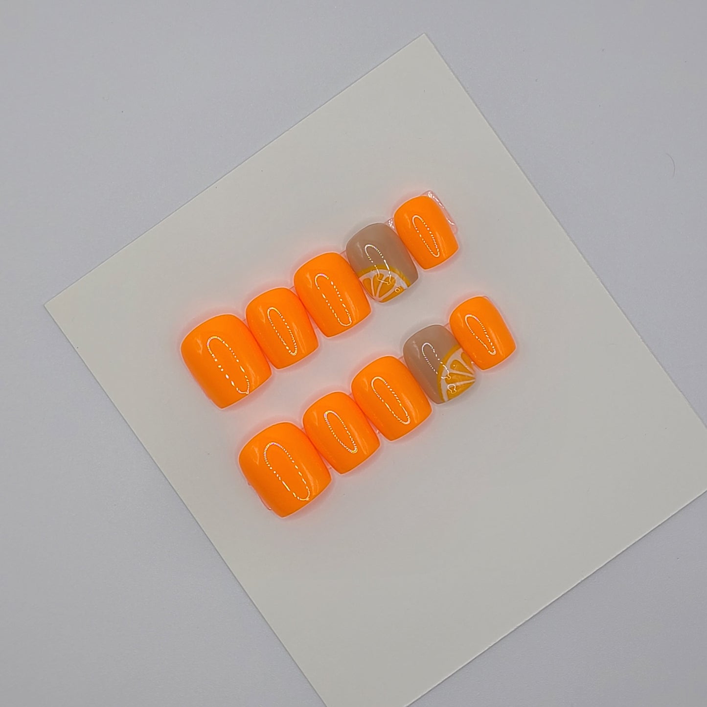 Citrus Glow Extra Short Square Press-On Nails