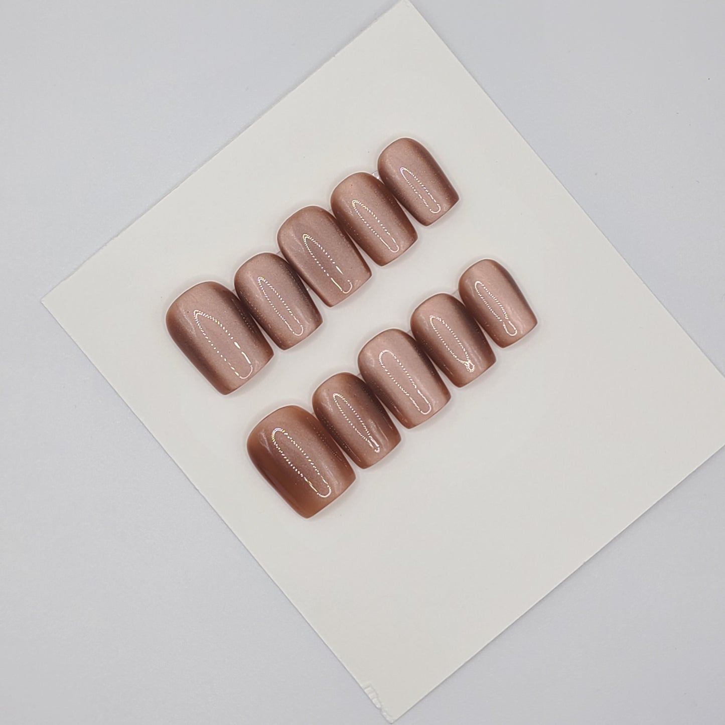 Mocha Mirage Short Square Pres-On Nails