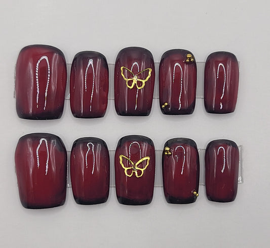 Velvet Eclipse (10 pieces, Short Square Press on Nails)